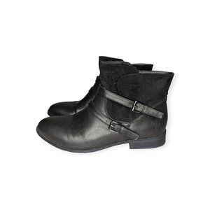 CL by Chinese Laundry FONDA Low Rise Size Zip Black Faux Leather Boot Size 9M